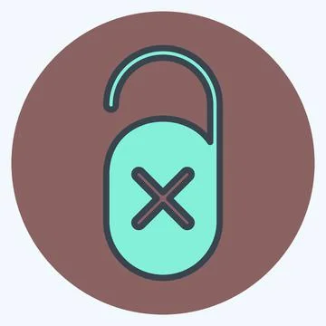 Icon Do not Disturb - Color Mate Style - Simple illustration,Editable stroke 스톡 일러스트