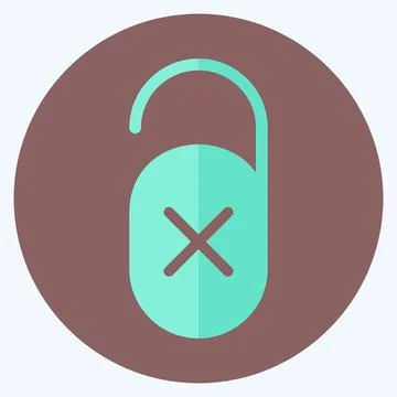 Icon Do not Disturb - Flat Style - Simple illustration,Editable stroke 스톡 일러스트