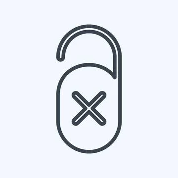 Icon Do not Disturb - Line Style - Simple illustration,Editable stroke 스톡 일러스트