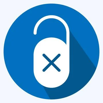 Icon Do not Disturb - Long Shadow Style - Simple illustration,Editable stroke 스톡 일러스트