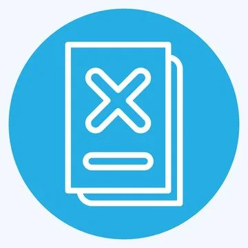 Icon Document. related to Exclamation symbol. blue eyes style. design editabl 库存插图