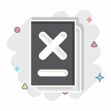 Icon Document. related to Exclamation symbol. comic style. design editable 库存插图