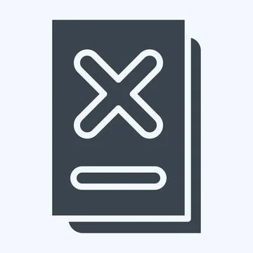 Icon Document. related to Exclamation symbol. glyph style. design editable 库存插图