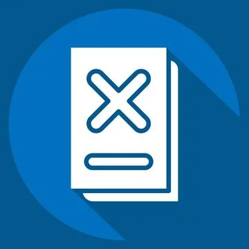 Icon Document. related to Exclamation symbol. long shadow style. design edi.. 库存插图