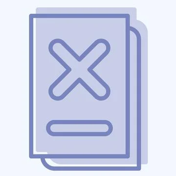 Icon Document. related to Exclamation symbol. two tone style. design editable 库存插图