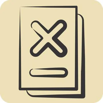 Icon Document. related to Exclamation symbol. hand drawn style. design editab 库存插图
