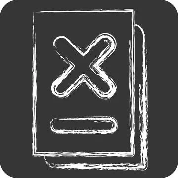 Icon Document. related to Exclamation symbol. chalk Style. design editable 库存插图