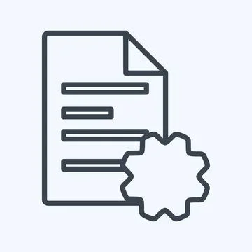 Icon Document Settings. suitable for Programming symbol. line style. simple d Stock Illustration