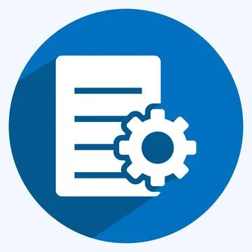 Icon Document Settings. suitable for User Interface symbol. long shadow style イラスト素材