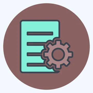 Icon Document Settings. suitable for User Interface symbol. color mate style. Stock Illustration