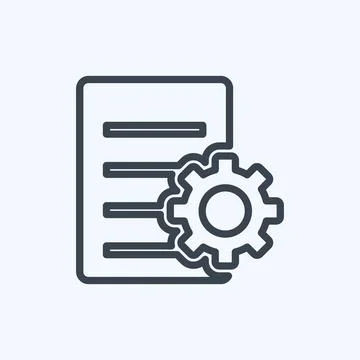 Icon Document Settings. suitable for User Interface symbol. line style. simpl Stock Illustration