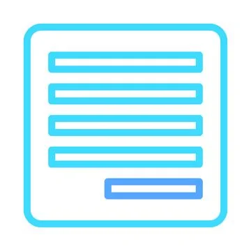 Icon of Document with Text in Blue Color Style Stock Illustration