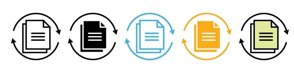 Icon for Document Update and Information Refreshment Stock Illustration
