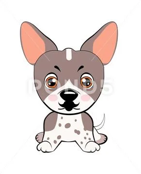 Icon dog breed dog. The puppy has a curvy mustache Stock Illustration
