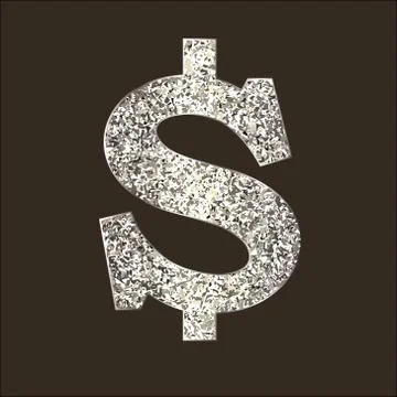 Icon Dollar on dark background Stock Illustration