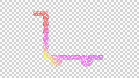 Icon dolly flatbed empty is made up of LED square shapes. There are bright Stock Illustration