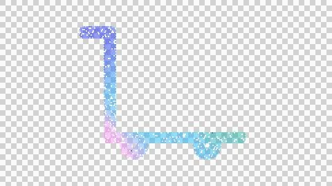 Icon dolly flatbed empty is made up of LED square shapes. There are bright Stock Illustration