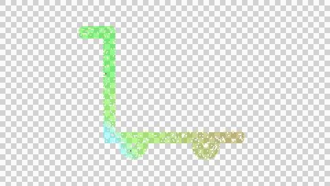 Icon dolly flatbed empty is made up of LED square shapes. There are bright Stock Illustration