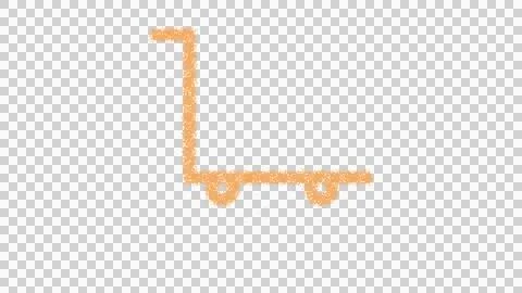 Icon dolly flatbed empty is made of yellow grains of sand. Some grains of sand Stock Illustration