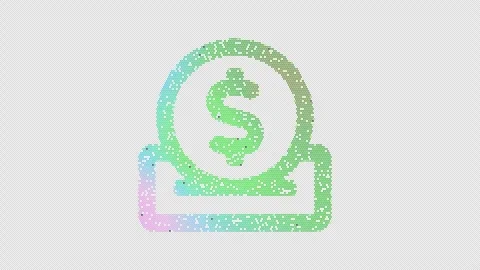 Icon donate is made up of LED square shapes that shimmer and flicker. There are Stock Footage 292347867