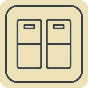 Icon Door light Switch. related to Building Material symbol. hand drawn sty.. Ilustración de archivo