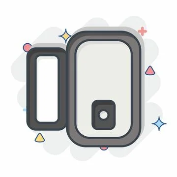 Icon Door Window Sensor. related to Smart Home symbol. comic style. simple .. Stockillustratie