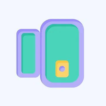 Icon Door Window Sensor. related to Smart Home symbol. flat style. simple d.. Illustrazione stock