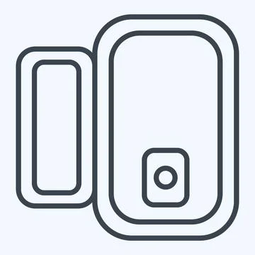Icon Door Window Sensor. related to Smart Home symbol. line style. simple d.. Stock Illustration