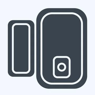 Icon Door Window Sensor. related to Smart Home symbol. glyph style. simple .. Stock Illustration