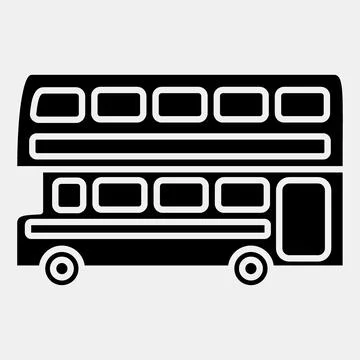 Icon double decker bus. Transportation elements. Icons in glyph style. Good.. イラスト素材
