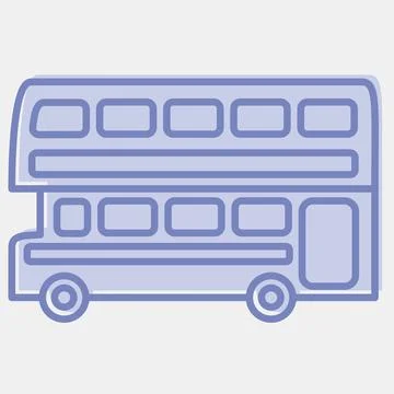 Icon double decker bus. Transportation elements. Icons in two tone style. G.. Stockillustratie