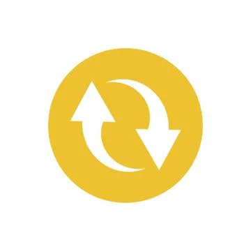 Icon of double reverse arrows in color circle Stock Illustration