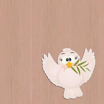 Icon of dove with olive Stock Illustration