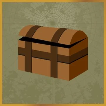 Icon with a dower chest field map 스톡 일러스트