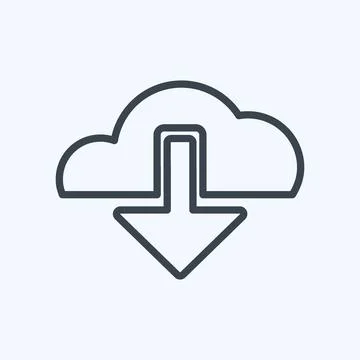 Icon Downloads. suitable for Mobile Apps symbol. line style. simple design ed Stock-Illustration