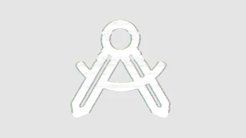 Icon drafting compass is distorted. Glitch. Noise, chromatic aberration, Stock Footage 302817360