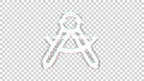 Icon drafting compass is distorted. Glitch. Noise, chromatic aberration, Stock Illustration