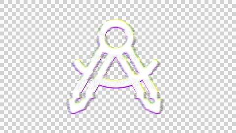 Icon drafting compass is distorted. Glitch. Noise, chromatic aberration, Stock Illustration