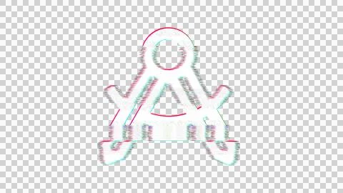 Icon drafting compass is distorted. Glitch. Noise, chromatic aberration, Stock Illustration