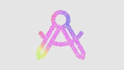 Icon drafting compass is made up of LED square shapes that shimmer and flicker. Video stock 292344947