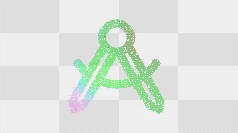 Icon drafting compass is made up of LED square shapes that shimmer and flicker. Stock Footage 292348258