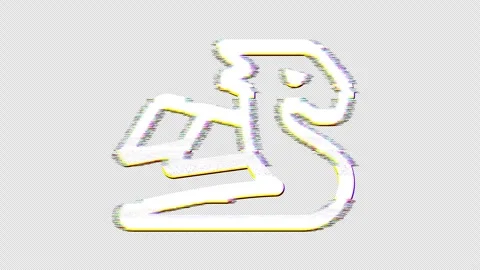 Icon dragon is distorted. Glitch. Noise, chromatic aberration, geometric Stock Footage 302818191