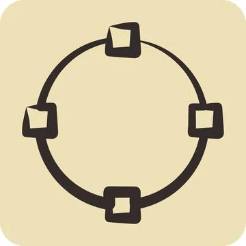 Icon Draw Circle. related to Graphic Design Tools symbol. hand drawn style Stock Illustration
