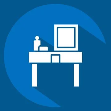 Icon Dressing Table. related to Home Decoration symbol. long shadow style. .. Stock Illustration