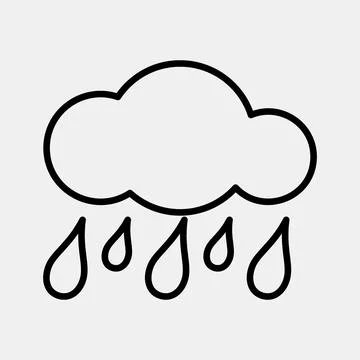 Icon drizzle. Weather elements symbol. Icons in line style. Good for prints.. イラスト素材
