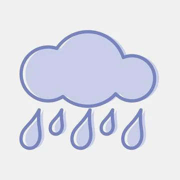 Icon drizzle. Weather elements symbol. Icons in two tone style. Good for pr.. イラスト素材