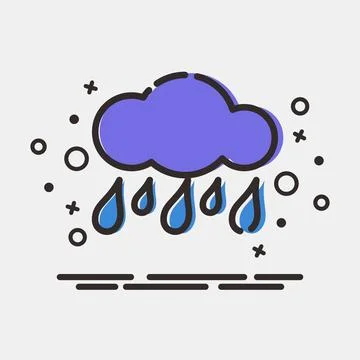 Icon drizzle. Weather elements symbol. Icons in MBE style. Good for prints,.. Illustrazione stock