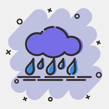 Icon drizzle. Weather elements symbol. Icons in comic style. Good for print.. Stock-Illustration