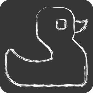 Icon Duck. related to Animals symbol. chalk Style. design editable 库存插图
