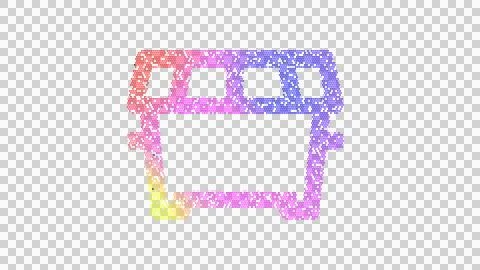 Icon dumpster is made up of LED square shapes. There are bright diodes and there Illustrazione stock